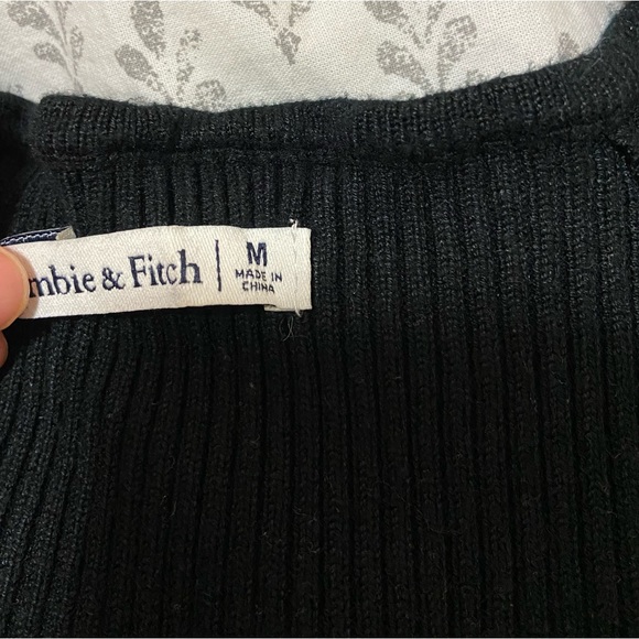 Abercrombie & Fitch Black Ribbed Long Sleeve Bodysuit - Picture 5 of 7